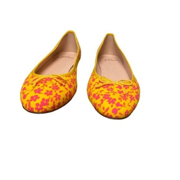 J. Crew Yellow & Pink Kiki Bow Ballet Flats 7.5 - Picture 4 of 9